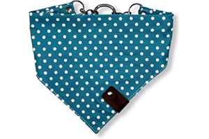 vanClyde® Rome Hundehalstuch, Dreieckstuch, Bandana für Hunde, größenverstellbar, Stilvolles Accessoire in Blau gepunktet mit Karabinerverschluss, Größe M