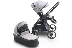Nebula, by Venture Pram Travel System, Foldable Pushchair, Reversible seat, Carrycot, and adapters (Cool Grey)