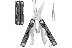 BIBURY Regalos Originales para Hombre, EDC Multiherramienta Tijeras Plegables, Herramienta de Bolsillo para Uso Diario, Gadgets Tecnologicos, Regalos Para Hombres y Mujeres Cumpleaños, Negro