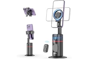 Magnetic Auto Face Tracking Tripod, 360° Rotation Smart Telefonhalter, Keine App erforderlich Gesicht Körper Selfie Stick Gimbal Stabilisator Handyhalterung für Videoaufnahme, Vlog, Live Streaming