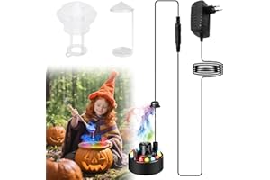 GAOUTO Nebulizador ultrasónico, nebulizador ultrasónico, 12 LED de Tres Colores, atomizador de Degradado, con protección contra Salpicaduras extraíble para Fuentes, estanques, Niebla