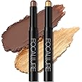 FOCALLURE 2 Pcs Cream Eyeshadow Stick,Brightener Eyeshadow Pencil Crayon,Highlighter Eye Shadow Stick Sets with Crease-proof Formula,Long Lasting Waterproof Eye Shadow Make Up,Fancy Tabac