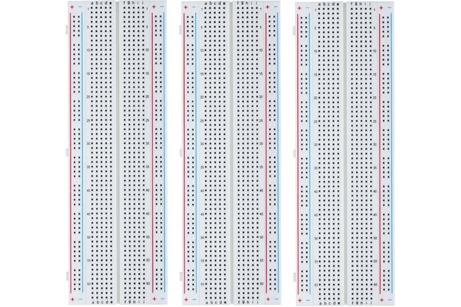 ELEGOO Breadboard 830 Point 3pcs Solderless Prototype PCB Board Kit for Proto Shield Distribution Connecting Blocks for Arduino UNOR3 MEGA NANO