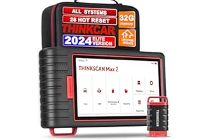 Thinkcar Valise Diagnostic Auto,THINKSCAN Max 2 OBD-II Diagnostic Voiture Complet des Systèmes et 28 RESET,OBD-II Diagnostic Français et 32G ROM,Oil/Brake/INJECT/DPF,Mises à jour gratuites