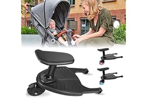 Planches À Roulettes Pour Bébé, Vihir Planche À Roulettes de Poussette, Avec Siege Planche debout pour sièg de connecteur amovible, Adaptée Aux Enfants de 2 À 6 Ans, 25 kg, Non Universal