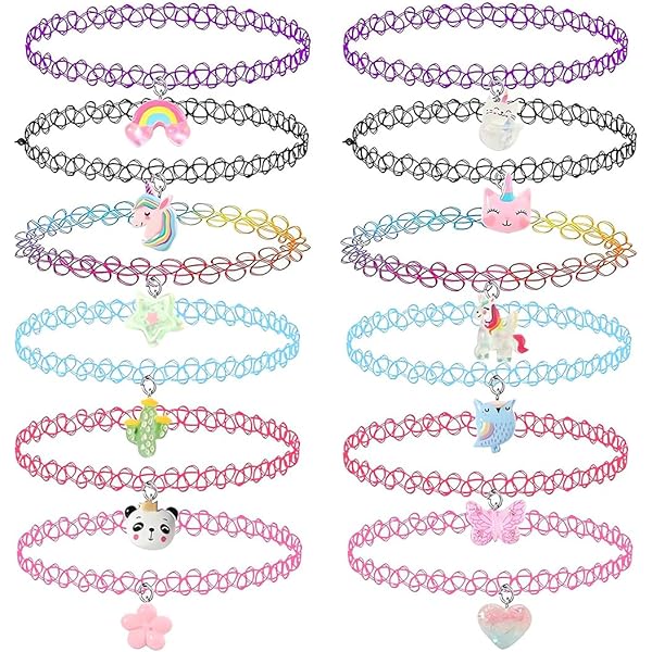 20 Collane Girocollo Elastiche Tattoo - Choker Stretch Per Donna E Ragazza, Set Accessori Moda - Foto 5