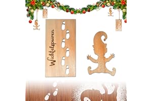 FYZSJWL Wichtel Schablone 2 Stück, Fußabdrücke & Wichteltür Zubehör, Weihnachten Wichtel Schablone, Fenster & Wand Dekoration