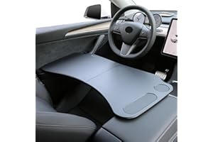 ShowEv para Tesla Model 3 Model Y Mesa de Trabajo Plegable para portátil Accesorios Tesla Mesa para Volante (Patrón de Fibra de Carbono)