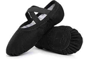 PLIKSUVER Girls Ballet Shoes Canvas Dance Shoes Split Sole Ballet Flats for Girls Women Children Kids Toddler