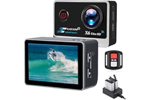 Xilecam Action Cam 4k 20Mp WiFi Unterwasserkamera 2,4G Fernbedienung 4X Zoom Action Kamera 40m (131FT) wasserdichte Unterwasserkamera mit 2 * 1350mAh Akku und Zubehörset (4K)