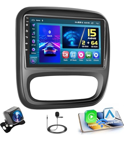 Autoradio Android 9 Pouces Pour Opel Vivaro B 2014-2018 / Renault Traffic 3 2014-2021 - 4G+64G, GPS, CarPlay/Android Auto Sans Fil, Bluetooth, RDS, DSP - Écran Tactile 2 DIN