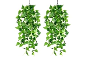 Newaner 2 Piezas Plantas Colgantes Artificiales, 100 Cm Planta Colgante SimulacióN Hiedra Verde Eneldo Guirnalda Colgante para Boda JardíN BalcóN Dormitorio Interior DecoracióN de La Pared