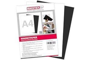 MAGSTICK Set di 10 fogli di carta magnetica I bianchi DIN A4 I DIY I retro magnetico I stampabili con comuni stampanti a getto d'inchiostro I per scrivere stampare o come carta fotografica magnetica I mag_220
