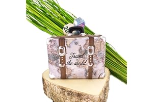 MC-TREND MC Trend Tirelire en forme de valise avec cartes postales du monde, voyage de rêve, voyage dans le monde, idée cadeau (valise carte).