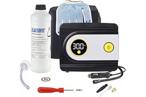 ‎ELASTOFIT ELASTOFIT Reifen Pannenset mit Kompressor Reifendichtmittel 10 Jahre haltbar (Basic IID)