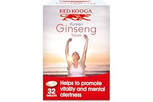 Red Kooga Ginseng Tablets | 32 Easy-to-Swallow Tablets | Containing Korean Panax Ginseng | To Promote Vitality & Mental Alertness