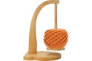 Carseatty Wollabwickler, Holz Wollhalter, Rotierender Magnetischer Wollknäuelhalter,Natural Wollabwickler aus Holz,Garnhalter Glatt und Gratfrei für HäKelgeschenk für Strickliebhaber (2)