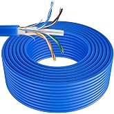 MEIPEK Ethernet Cable Cat 6a 100 m, High Speed Network Cable 100 m | Extra Long FTP Shielded Gigabit Blue LAN Cables, 24AWG C