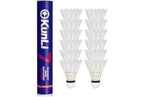 kunli Shuttlecocks Badminton 12-Pack Duck Feather Shuttlecocks Birdies with Great Durability Stability and Balance,Suitable for Professional Competition Or Training