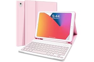 Lachesis iPad Keyboard Case 10.2" 9th/8th/7th Gen for iPad 2021/2020/2019, Wireless Detachable BT Keyboard Case with Pencil Holder Compatible for iPad 10.2"/ iPad Air 3/ iPad Pro 10.5