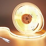 GOMING 24V COB Striscia LED Bianco Caldo 3000K 5M 480LED/M CRI 93+ Alta Densità 2400LED Senza punti luce Alta Luminosità 4500