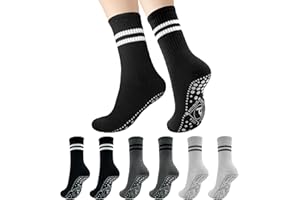 HYCLES Calzini da yoga antiscivolo, 3 paia, calzini da donna, antiscivolo, per yoga, pilates, danza, piedi nudi, trampolino, casa, ospedale