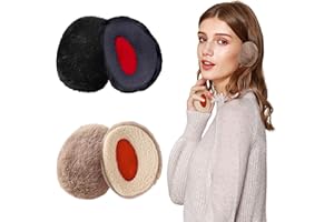 panemy 2 Paar Earbags Damen Herren, Flauschige Ohrenwärmer ohne Bügel, Weiche und Warme Ohrenschützer für den Winter, Earmuffs, Ear Warmer
