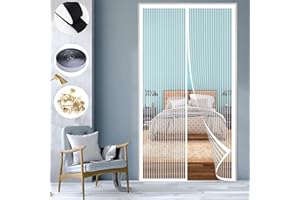 KZhanmy Cortina Mosquitera Puerta Exterior, Mosquitera Puerta Magnetica,Se Puede Usar para Puertas Exteriores, Habitaciones para NiñOs, Puertas De BalcóN,-White A|| 145x205cm(57x80inch)