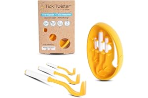 Tick Twister 3 Zeckenhaken für Hunde, Katzen und Menschen – Zeckenzange 3er Set mit Aufbewahrungsbox Sicheres Entfernen ohne Schmerzen – Ideal für Outdoor-Aktivitäten (Orange, 1er-Set)