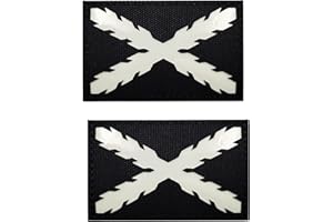 ODSS Parche de la bandera nacional de España de Tercios Real de la Cruz de Borgoña, bandera de España que brilla en la oscuridad, emblema de la moral, brazalete militar táctico, parches decorativos
