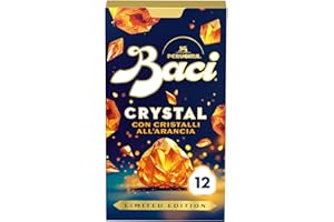 BACI PERUGINA Crystal Cioccolatini Fondenti all'Arancia ripieni al Gianduia, Scatola 150g