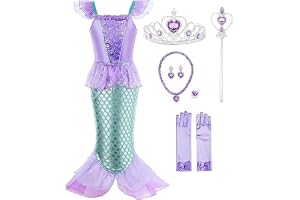 Little Mermaid Dress for Toddler Girls Sequin Princess Ariel Costume for Birthday Party Halloween Christmas Cosplay Outfits Clothes