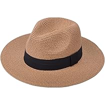 FuninCrea Cappello Sole Donna Tesa Larga Cappellino Donna con Visiera con Borsa per la Conservazione, Coda di Cavallo Pieghevole e Impacchettabile Cappello Donne Estivo Cappello Paglia Donne (Nero