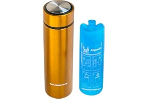 4ALLFAMILY Nomad Insulin Cooler Travel Case TSA Approved 48H (1–3 Medication Pens) – On–The–Go Medical Cooler with Biogel Ice Pack – Diabetes Travel Case for Insulin Pens & EpiPens (Medium, Gold)