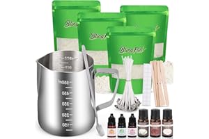 BLINGFUN Kit de Fabrication de Bougies Maison – 920g de Cire de Soja Naturelle + Huiles Parfumées, Colorants & Accessoires – Idée Cadeau pour Créer des Bougies Parfumées et Produits en Cire