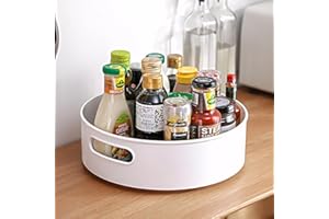 Semlos Lazy Susan Turntable Cupboard Organizer, Multi-functional Spice Rack for Kitchen Storage and Organization, Revolving Condiment Holder, Non-Slip Storage Racks 9"