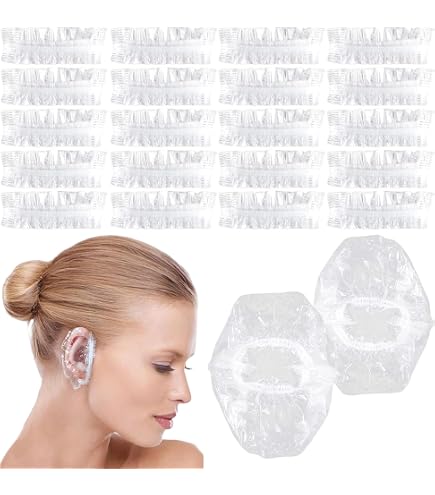 100 Pezzi paraorecchie Doccia impermeabili, Monouso, Trasparente Cuffie Orecchio con fascia elastica, per casa e hotel, Bagno, Spa,ect