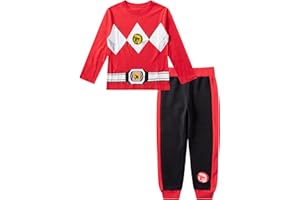 Hasbro Power Rangers - Conjunto de 2 piezas de camisa y pantalones de manga larga para niños grandes