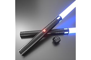 Kiseely Lightsaber, 20 Colors Light Sabers with Vibrating Metal Hilts, 2 in 1 LED Light Sword with 3 Sounds Mode, Metal Hilts | Light Burst Mode | Rechargeable Battery (Black)