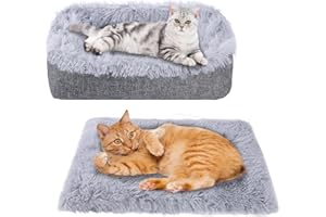 TEL CHARME * Tel Charme - Cama 2 en 1 para Gatos y Perros Pequeños, Manta Suave y Cálida, Lavable, 51 x 61 cm