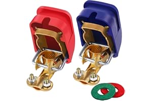 Bolatus 1 Paar Batterieklemmen 12V KFZ Auto Batteriepolklemmen Batterieklemme Schnellklemmen Polklemmen Batterieklemmen Set Boot PKW Autobatterie Klemmen (Rot und Blau)