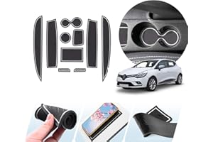 ZCLINKO Compatible with Renault CLIO 4 2013-2018 Non-Slip Mats for Rubber Mats,Centre Console Armrest,Cup Holder,Door Seam Interior Mats Accessories 10 Pcs (White)