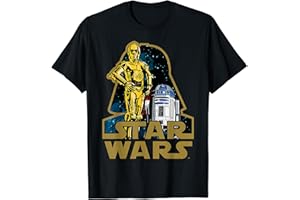 Star Wars C-3PO R2-D2 Droids Of Vader's Shadow Badge Maglietta