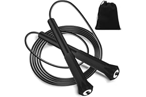 Euqvunn Springseil Erwachsene 3 Meter, PVC Seilspringen mit Tasche, Verstellbares Springseil Kinder, Männer und Frauen, Fitness-Workout für Unterwegs, Geschwindigkeitstraining