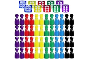 EYVRPAU 10 Piezas Juego de Dados y 24 fichas, Cubos de Juego, acrílico, Juego de Dados, Juego de Mesa (Color)