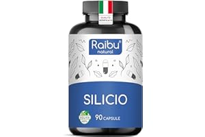 Silicio ad alta concentrazione di Raibu: 90 capsule per 3 mesi - 667mg di silice organica estratta dal bambù per capsula - Senza aggiunte, prodotto in Europa, vegano
