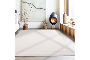 Carpetsale24 Dywan do salonu, nowoczesny dywan z krótkim włosiem, nadający się do prania, łatwy do czyszczenia, miękki dywan kremowy 240 x 340 cm