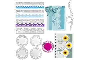 VINFUTUR Fustelle Stencil Cutting Dies per Merletto di Busta Cartolina d'Auguri Fai da Te Carta Biglietti d'Auguri Scrapbooking Goffratura Carta