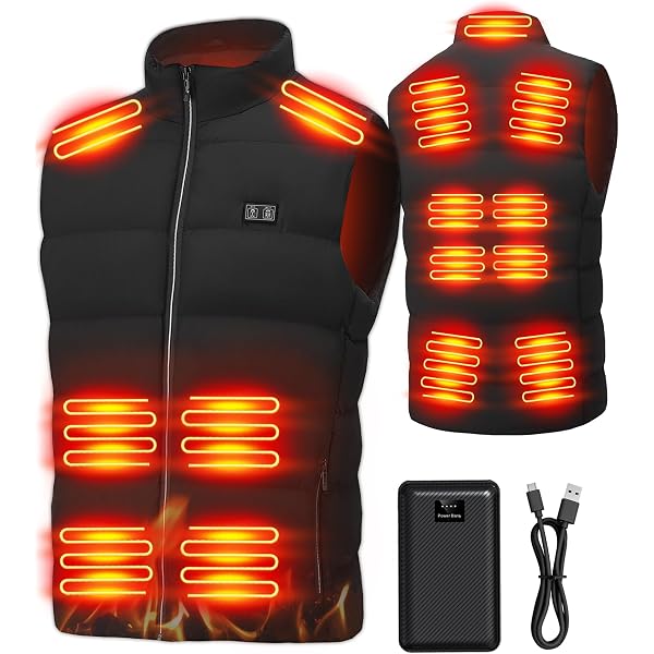 Gilet Chauffant Rechargeable XINSONYUELL Veste Chauffant Pour Homme Femme Avec Batterie Incluse Veste Chauffante Hiver Ski Gilet Chauffant Rechargeable XINSONYUELL Veste Chauffant Pour Homme Femme Avec Batterie Incluse Veste Chauffante Hiver Ski
