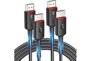 Silkland 2M HDMI Cable 2 Pack, 4K@60Hz, ARC, HDR, 3D, Ethernet, HDMI ARC Cable for Soundbar, Compatible with TV, Blu-Ray, PS4/5, Xbox, Projector, Soundbar, PC, Laptop